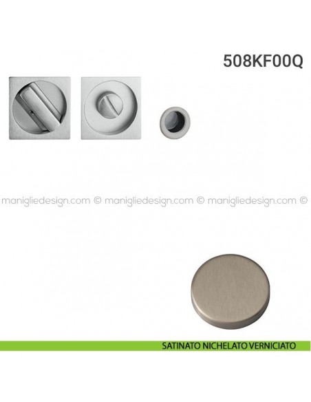 Kit placche incasso quadrate con nottolino 508 Reguitti con frontalino di trascinamento satinato nichelato verniciato