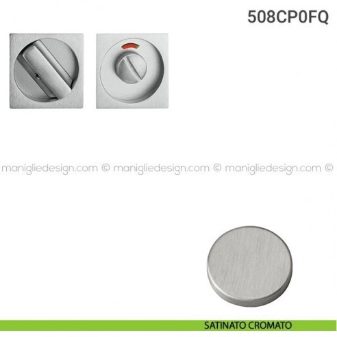 Placche incasso quadrate con nottolino 508 Reguitti con libero/occupato satinato cromato