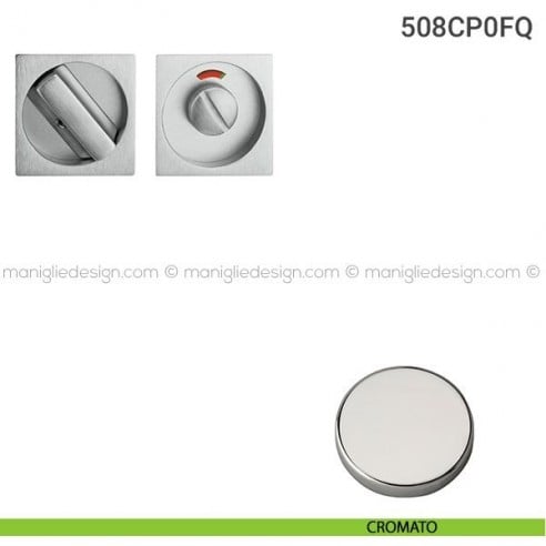 Placche incasso quadrate con nottolino 508 Reguitti con libero/occupato cromato