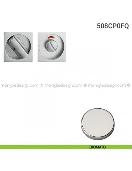 Placche incasso quadrate con nottolino 508 Reguitti con libero/occupato cromato