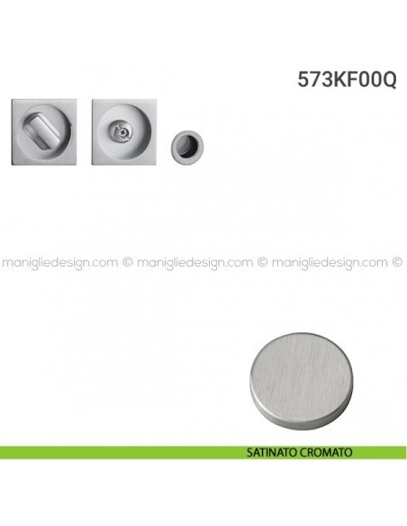 Kit placche incasso quadrate con nottolino 573 Reguitti con frontalino di trascinamento satinato cromato
