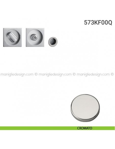 Kit placche incasso quadrate con nottolino 573 Reguitti con frontalino di trascinamento cromato