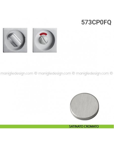 Placche incasso quadrate con nottolino 573 Reguitti con libero/occupato satinato cromato