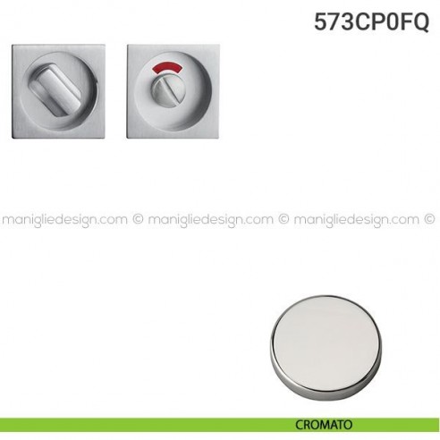 Placche incasso quadrate con nottolino 573 Reguitti con libero/occupato cromato