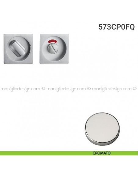 Placche incasso quadrate con nottolino 573 Reguitti con libero/occupato cromato