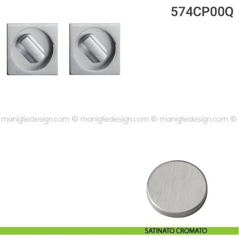 Placche incasso quadrate con doppio nottolino 574 Reguitti satinato cromato