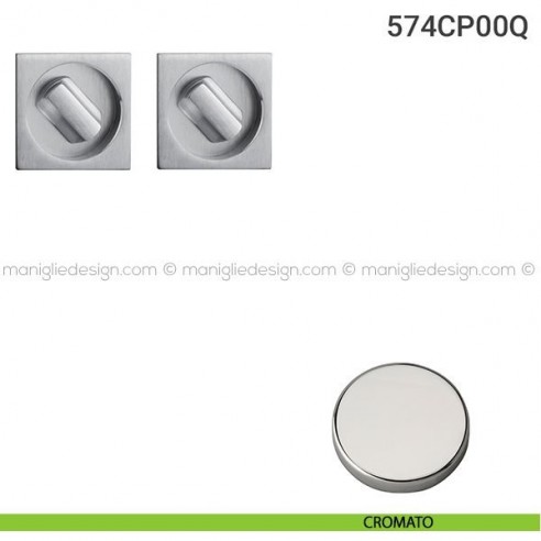 Placche incasso quadrate con doppio nottolino 574 Reguitti cromato