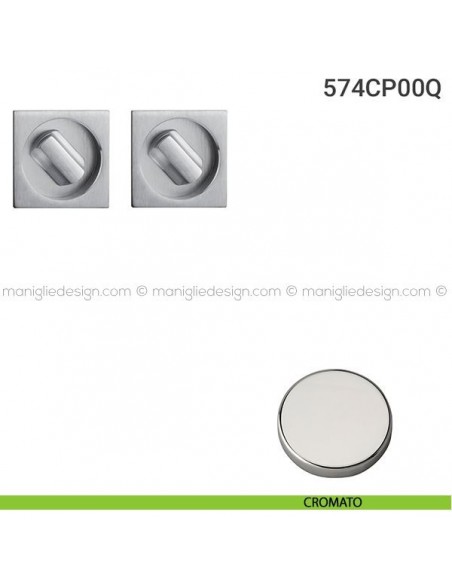 Placche incasso quadrate con doppio nottolino 574 Reguitti cromato