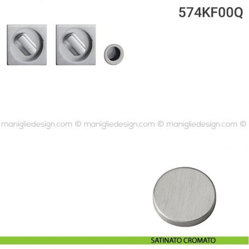Kit placche incasso quadrate con doppio nottolino 574 Reguitti con frontalino di trascinamento satinato cromato