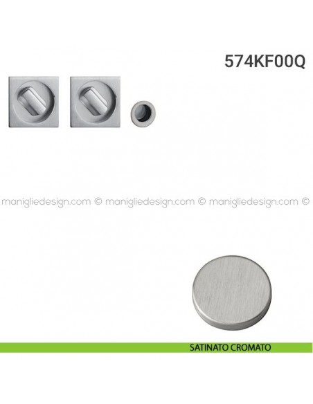 Kit placche incasso quadrate con doppio nottolino 574 Reguitti con frontalino di trascinamento satinato cromato