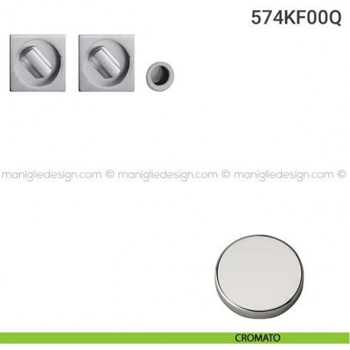 Kit placche incasso quadrate con doppio nottolino 574 Reguitti con frontalino di trascinamento cromato