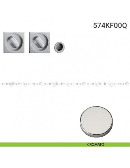 Kit placche incasso quadrate con doppio nottolino 574 Reguitti con frontalino di trascinamento cromato