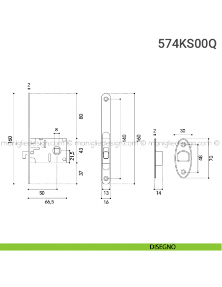 Kit per porta scorrevole 574KS00Q disegno