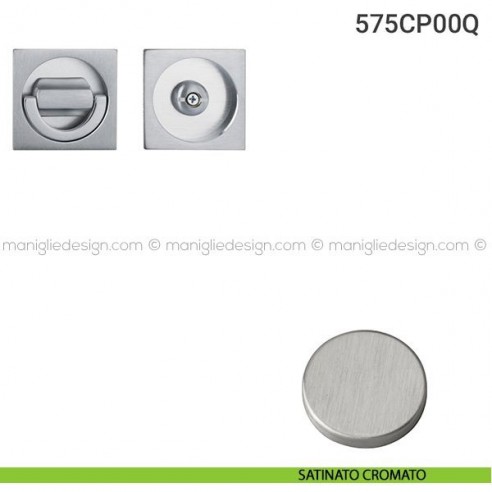 Placche incasso quadrate con nottolino ad anello 575 Reguitti satinato cromato