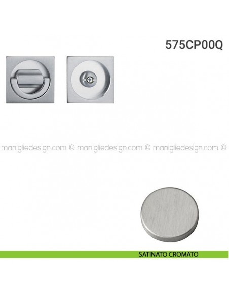 Placche incasso quadrate con nottolino ad anello 575 Reguitti satinato cromato