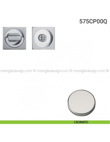 Placche incasso quadrate con nottolino ad anello 575 Reguitti cromato