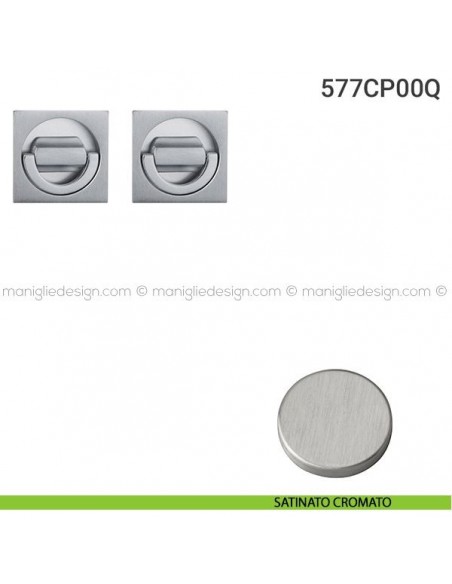 Placche incasso quadrate con doppio nottolino ad anello 577 Reguitti satinato cromato