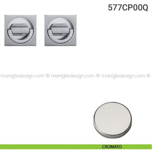Placche incasso quadrate con doppio nottolino ad anello 577 Reguitti cromato
