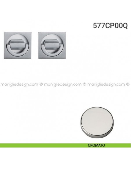 Placche incasso quadrate con doppio nottolino ad anello 577 Reguitti cromato