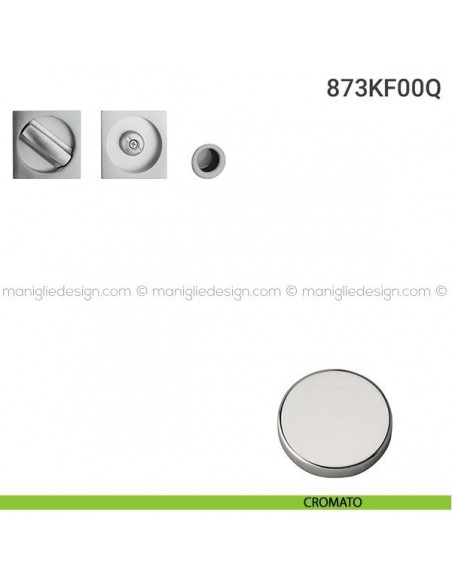 Kit placche incasso quadrate con nottolino 873 Reguitti con frontalino di trascinamento cromato