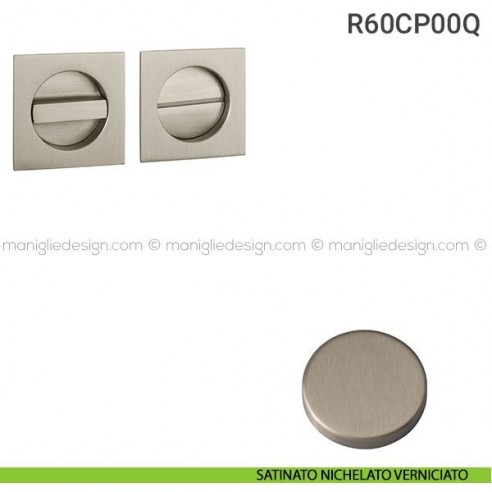 Placche incasso quadrate con nottolino R60 Reguitti satinato nichelato verniciato