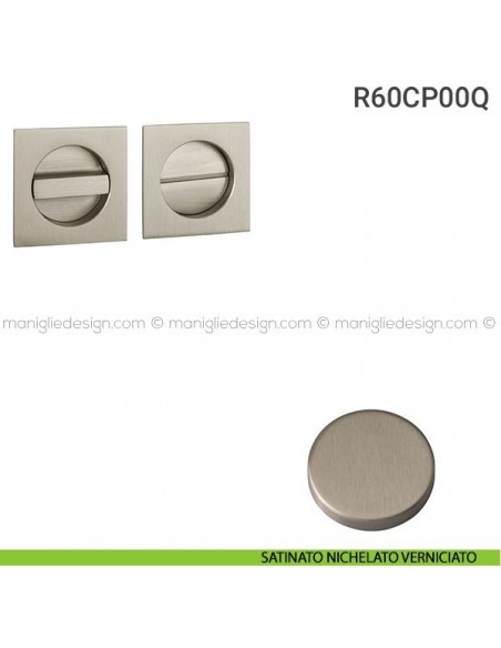 Placche incasso quadrate con nottolino R60 Reguitti satinato nichelato verniciato