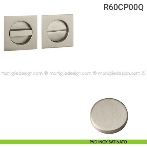 Placche incasso quadrate con nottolino R60 Reguitti PVD inox