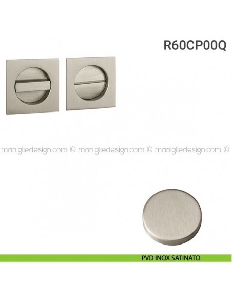 Placche incasso quadrate con nottolino R60 Reguitti PVD inox