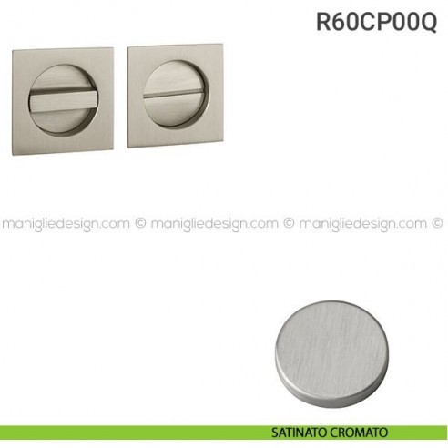 Placche incasso quadrate con nottolino R60 Reguitti satinato cromato