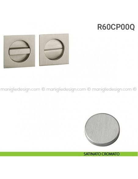 Placche incasso quadrate con nottolino R60 Reguitti satinato cromato