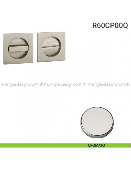 Placche incasso quadrate con nottolino R60 Reguitti cromato