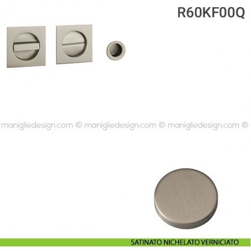 Kit placche incasso quadrate con nottolino R60 Reguitti con frontalino di trascinamento satinato nichelato verniciato