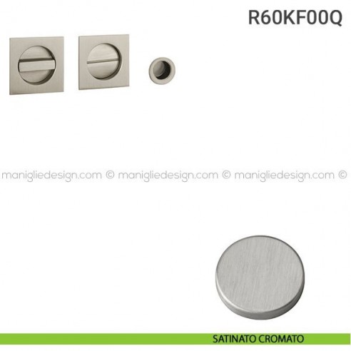 Kit placche incasso quadrate con nottolino R60 Reguitti con frontalino di trascinamento satinato cromato