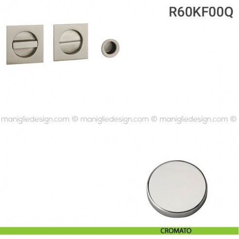 Kit placche incasso quadrate con nottolino R60 Reguitti con frontalino di trascinamento cromato