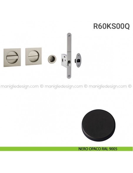 Kit per porta scorrevole R60KS00Q nero opaco RAL 9005