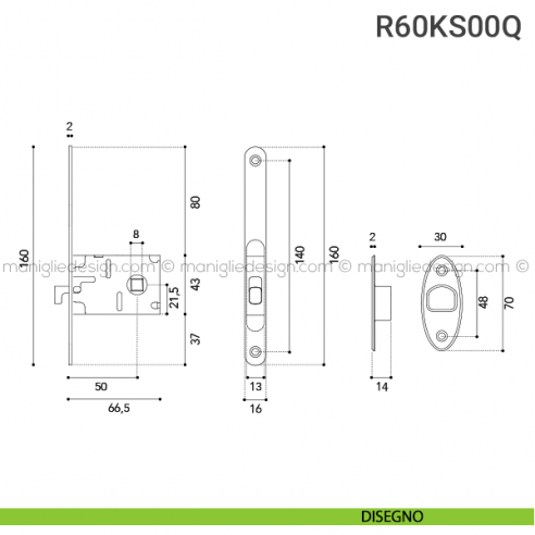 Kit per porta scorrevole R60KS00Q disegno