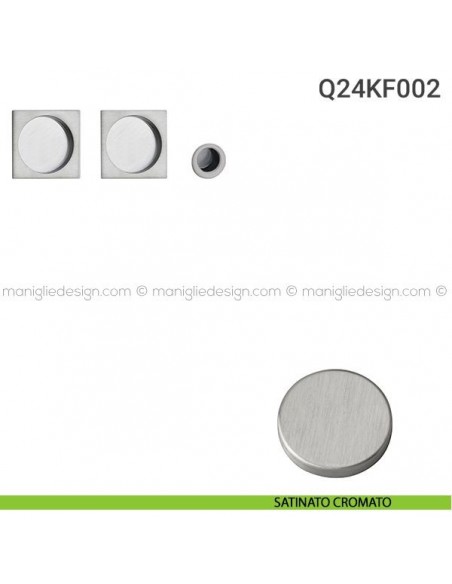 Kit placche incasso quadrate cieche Q24 Reguitti con frontalino di trascinamento satinato cromato