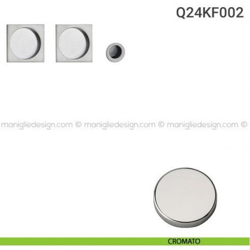 Kit placche incasso quadrate cieche Q24 Reguitti con frontalino di trascinamento cromato