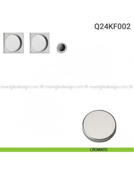 Kit placche incasso quadrate cieche Q24 Reguitti con frontalino di trascinamento cromato