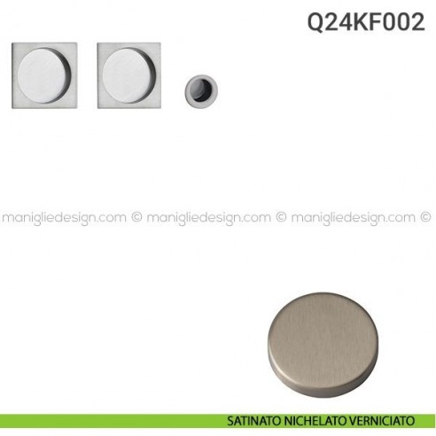 Kit placche incasso quadrate cieche Q24 Reguitti con frontalino di trascinamento satinato nichelato verniciato