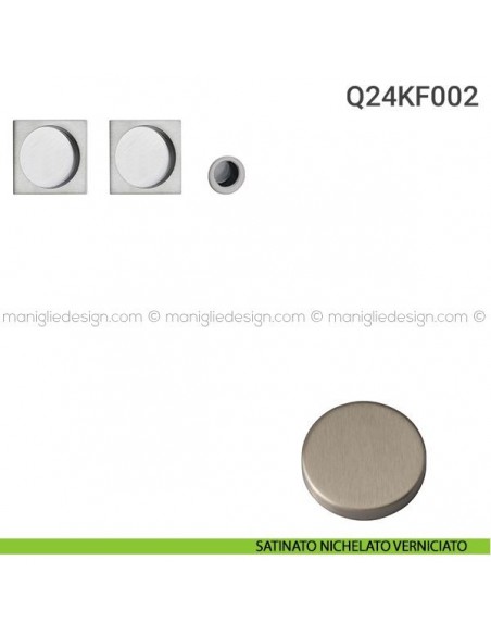 Kit placche incasso quadrate cieche Q24 Reguitti con frontalino di trascinamento satinato nichelato verniciato