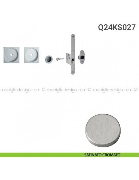 Kit per porta scorrevole Q24KS027 satinato cromato