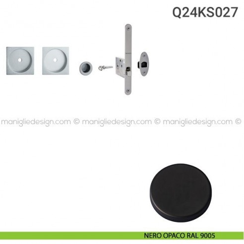 Kit per porta scorrevole Q24KS027 nero opaco RAL 9005