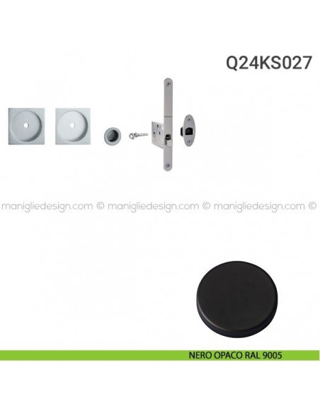 Kit per porta scorrevole Q24KS027 nero opaco RAL 9005