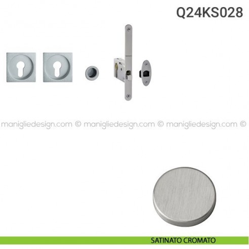 Kit per porta scorrevole Q24KS028 satinato cromato