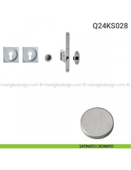 Kit per porta scorrevole Q24KS028 satinato cromato
