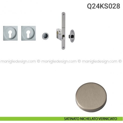 Kit per porta scorrevole Q24KS028 satinato nichelato verniciato