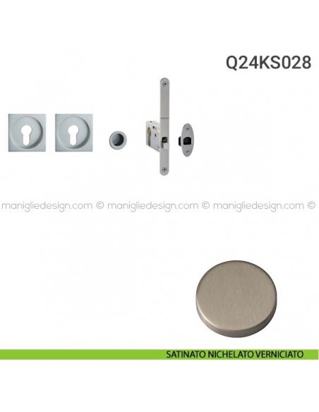 Kit per porta scorrevole Q24KS028 satinato nichelato verniciato