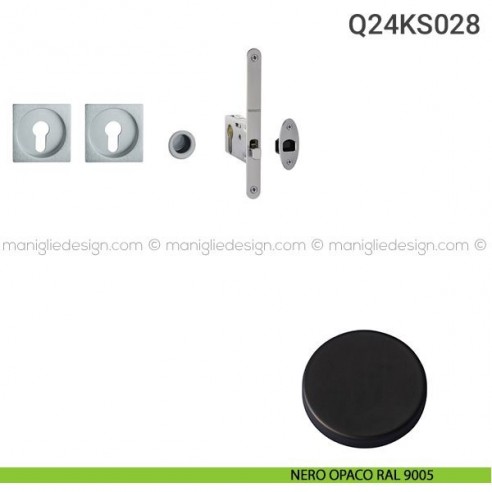 Kit per porta scorrevole Q24KS028 nero opaco RAL 9005