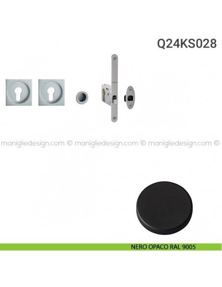 Kit per porta scorrevole Q24KS028 nero opaco RAL 9005